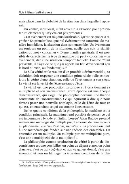 Introduction à la pensée d'Alain Badiou. Les quatre ... - Nessie