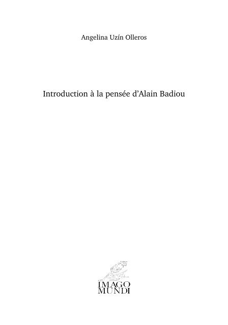 Introduction à la pensée d'Alain Badiou. Les quatre ... - Nessie