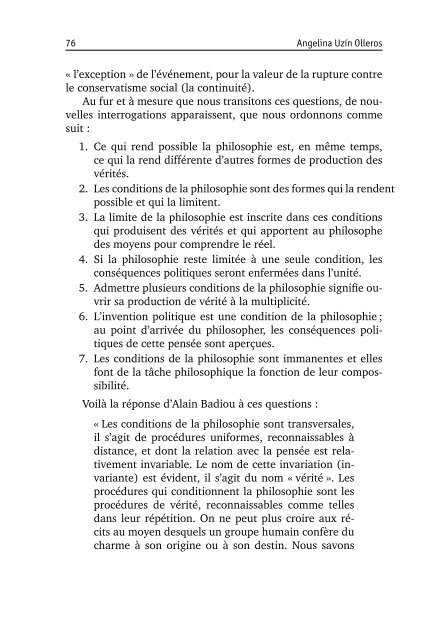 Introduction à la pensée d'Alain Badiou. Les quatre ... - Nessie