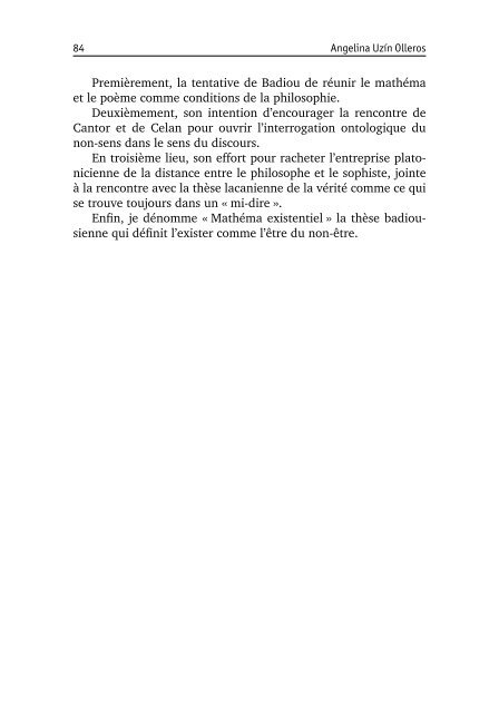 Introduction à la pensée d'Alain Badiou. Les quatre ... - Nessie