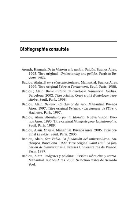 Introduction à la pensée d'Alain Badiou. Les quatre ... - Nessie