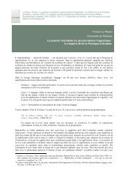 Le premier manifeste du structuralisme linguistique : le chapitre 20 ...