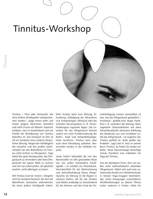 Tinnitus-Workshop