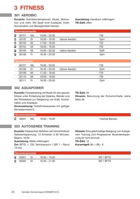 Sportprogramm Sommer 2013 - ZHS