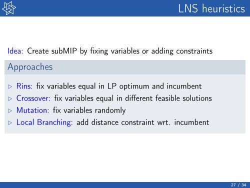 Primal Heuristics in SCIP - ZIB