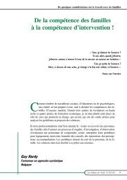 De la compétence des familles à la compétence d'intervention - ACTIF