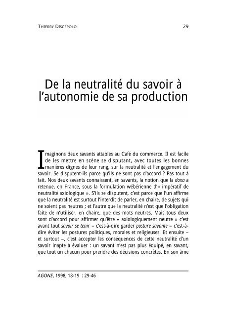 Agone n° 18-19 - pdf (1090 Ko) - Atheles