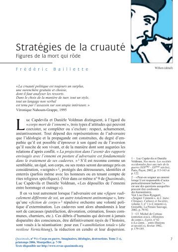 Stratégies de la cruauté - Quasimodo