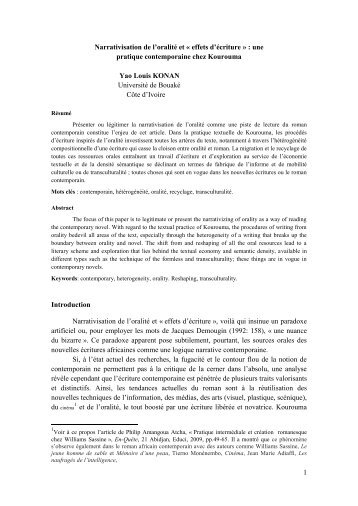 Lire ou télécharger le texte entier (fichier pdf) - Revue ivoirienne de ...