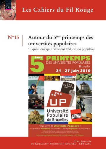 Cahiers du Fil Rouge n°15 - Université Populaire de Bruxelles