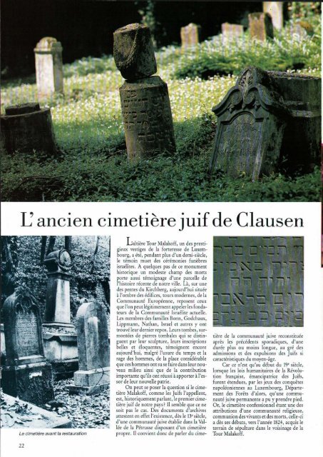 L'ancien cimetière juif de Clausen - Ons Stad