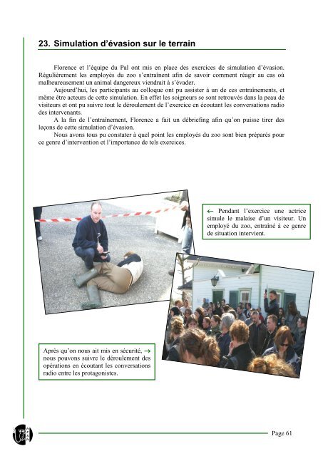 Compte Rendu sur la Conférence de Soigneurs Animaliers ... - AFSA