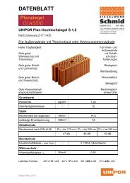 DATENBLATT UNIPOR Plan-Hochlochziegel S 1,2