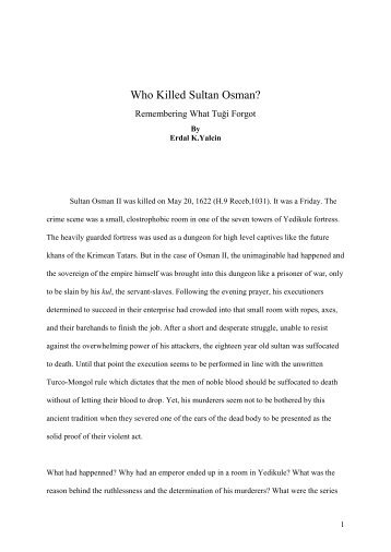 The Assasination of Sultan Osman - Get a Free Blog