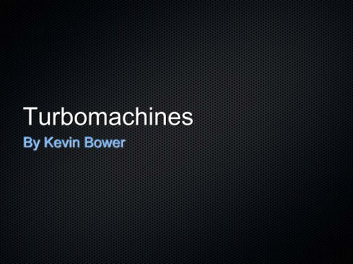 Turbomachines - COSMOS
