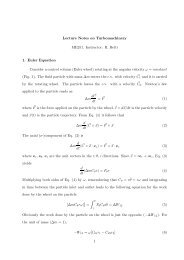 Lecture Notes on Turbomachinery ME251. Instructor: R. Betti 1 ...
