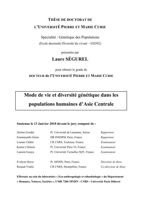 PhD pdf - Éco-anthropologie et Ethnobiologie (UMR 7206) - CNRS
