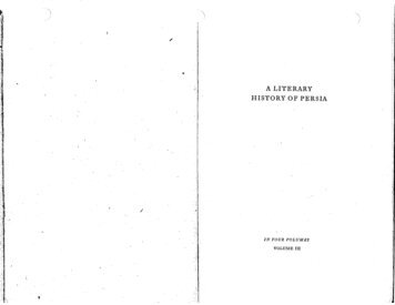 A LITERARY HISTORY OF PERSIA