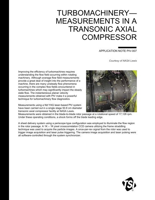 Turbomachinery - Measurements in a Transonic Axial Compressor ...