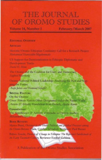 JOS volume 14 Number 1 (2007).pdf - Oromo Studies Association