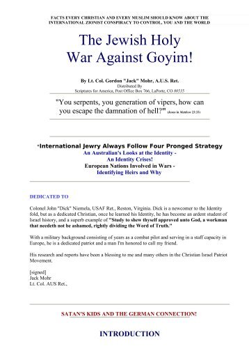 The Jewish Holy War Against Goyim! - Great White Desert