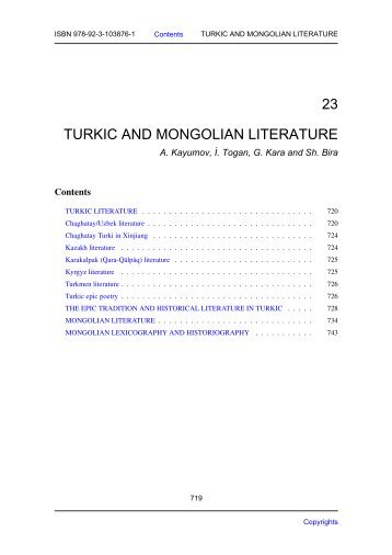 23 TURKIC AND MONGOLIAN LITERATURE - UNESCO