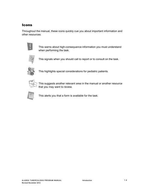 Alaska Tuberculosis Program Manual - Epidemiology - State of Alaska