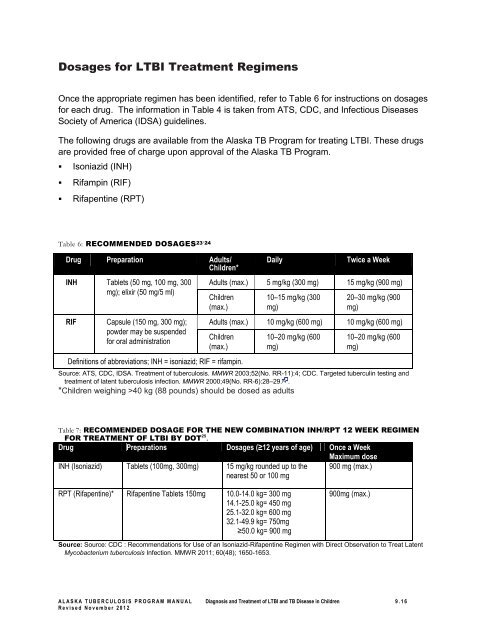 Alaska Tuberculosis Program Manual - Epidemiology - State of Alaska