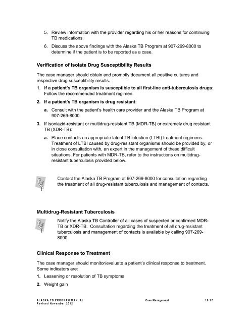 Alaska Tuberculosis Program Manual - Epidemiology - State of Alaska