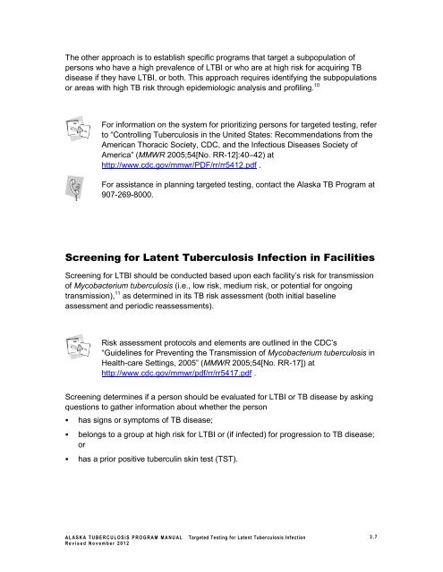 Alaska Tuberculosis Program Manual - Epidemiology - State of Alaska