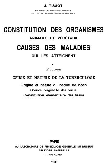 constitution des organismes causes des maladies - AMESSI ...