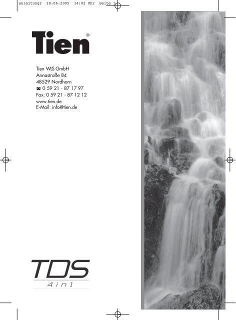 Bedienungsanleitung - Tien Versand GmbH