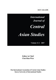 Central Asian Studies - IACD(Institute of Asian Culture ...