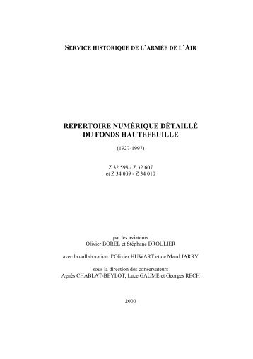 répertoire numérique détaillé du fonds hautefeuille - Service ...