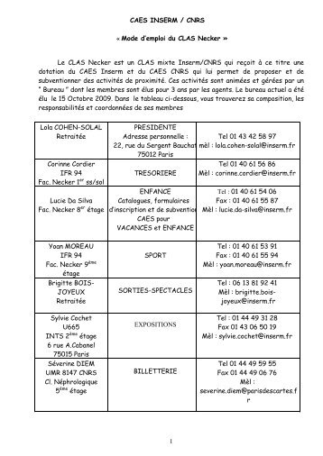 Inos CLAS Neckerf - CAES Inserm