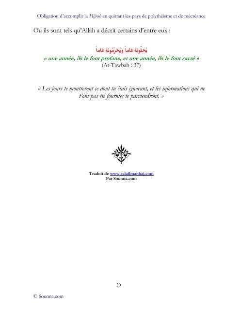 L'Obligation d'accomplir la Hijrah, en quittant les pays ... - Dhikr Allah