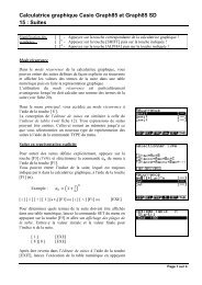 Calculatrice graphique Casio Graph85 et Graph85 SD 15 : Suites