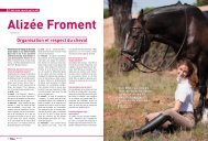 Organisation et respect du cheval Alizée Froment