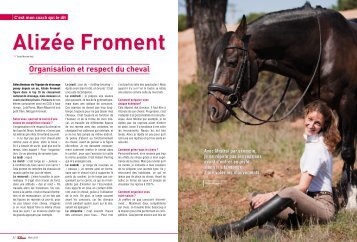 Organisation et respect du cheval Alizée Froment