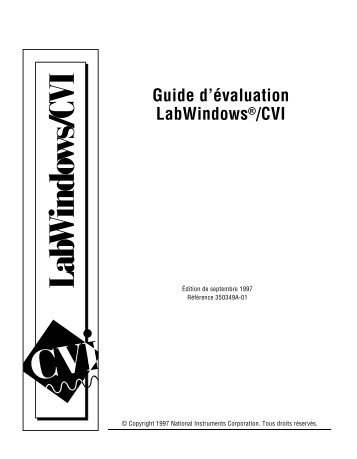 Guide d'évaluation LabWindows/CVI - ElectronicsAndBooks