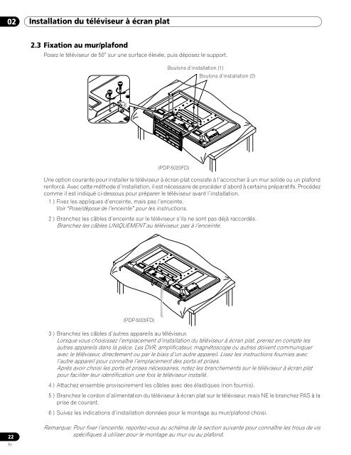 1 Introduction to the 20FD Series Flat Panel TVs - Pioneer Electronics