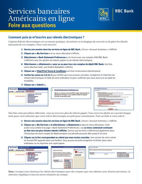 Comptes bancaires – Services bancaires aux particuliers – RBC