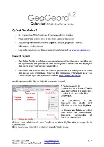 GeoGebra Quickstart