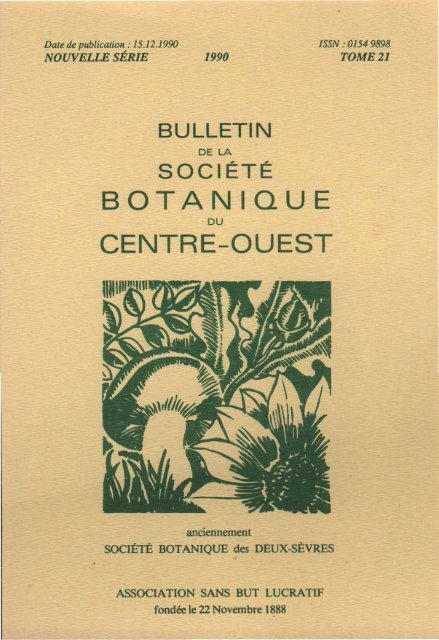 BULLETIN SOCIÉTÉ - Société Botanique du Centre-Ouest