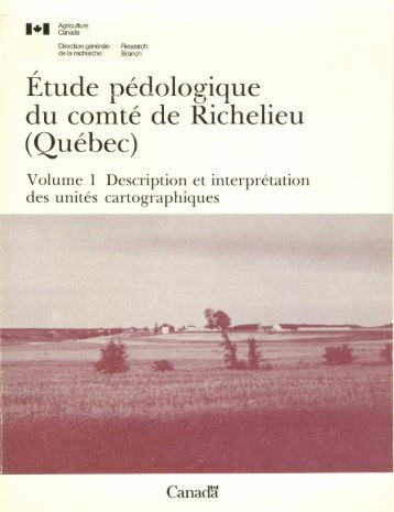 Etude pédologiqu e du comté de Richelieu - Agriculture and Agri ...