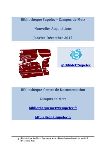 Bibliothèque Supélec – Campus de Metz Nouvelles ... - All in web