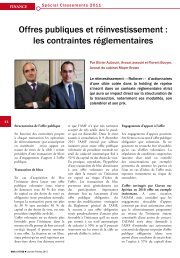 Offres publiques et réinvestissement : les contraintes ... - Mayer Brown