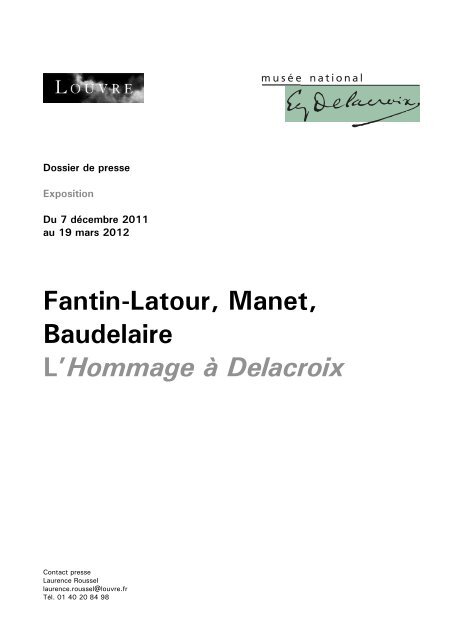 Télécharger le dossier de presse > pdf - 0.99 Mo - Musée du Louvre