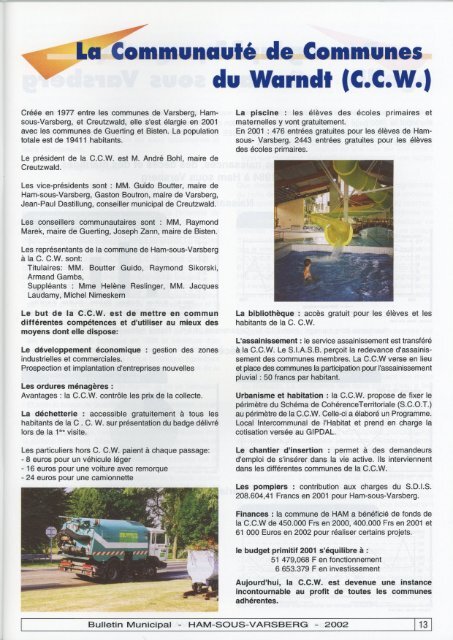 Bulletin Municipal HAM-SOUS-VARSBERG 2002. - Bulletins ...