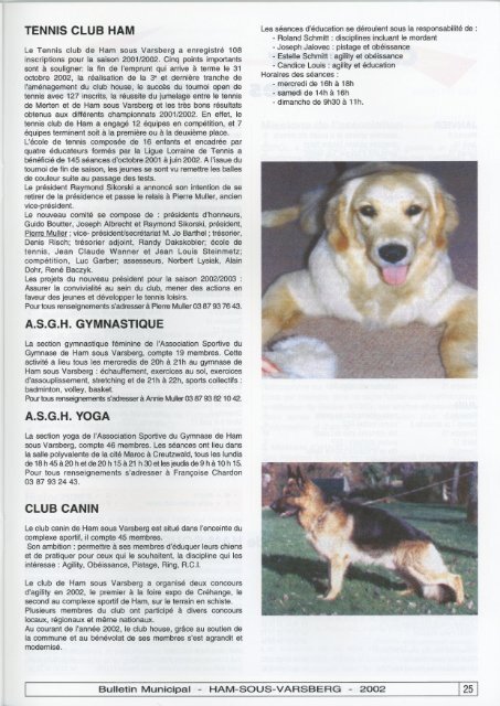 Bulletin Municipal HAM-SOUS-VARSBERG 2002. - Bulletins ...